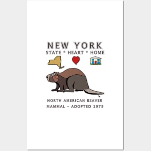 New York - North American Beaver - State, Heart, Home series - state symbols Posters and Art